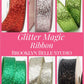 Farrisilk 2.5 inch Black and Gold Glitter Glitzy Zebra Wired Ribbon