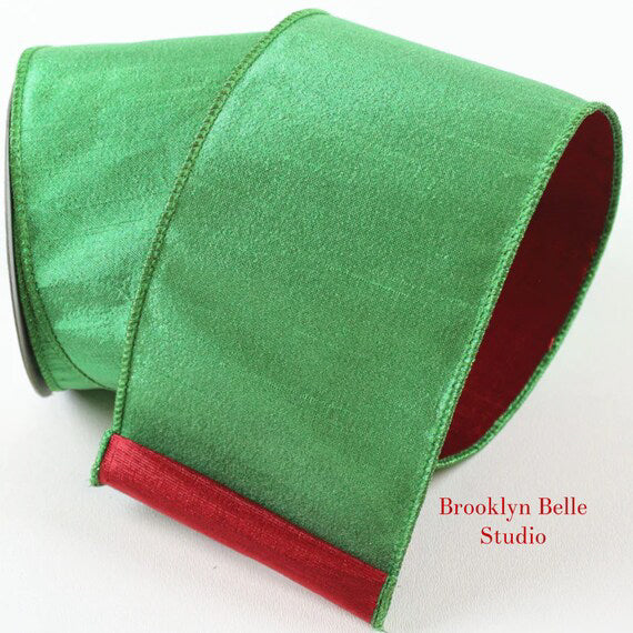 Red And Green Metallic Ribbon