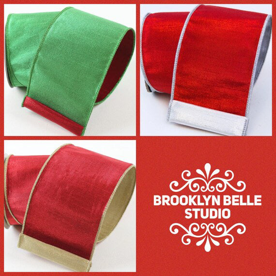 Red And Green Metallic Ribbon