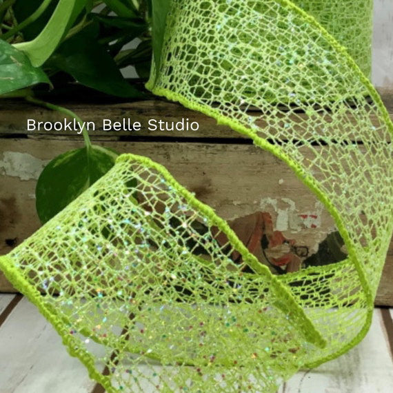 Green Glitter Net Ribbon – Brooklyn Belle